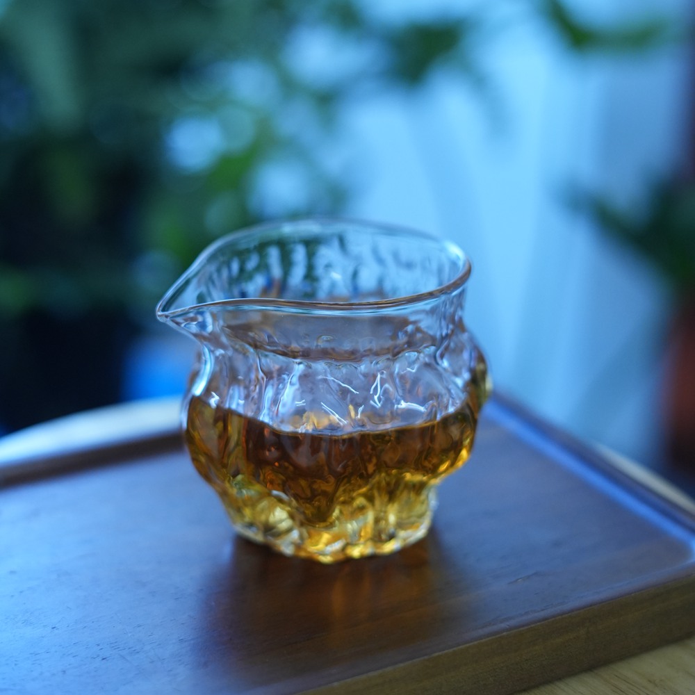 锤纹耐热玻璃核桃纹公道杯