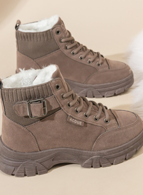 2025秋冬季新款百搭加绒加厚棉鞋女鞋马丁短靴冬鞋雪地靴爆款女靴