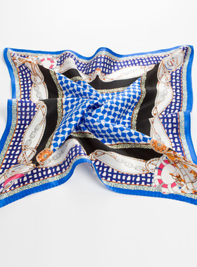 【清仓特惠】真丝小方巾 桑蚕丝素绉缎丝巾 菱格皮带 J81029