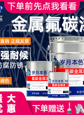 氟碳漆金属漆户外栏杆铁门镀锌钢管防腐防锈黑色油漆底面专用银粉
