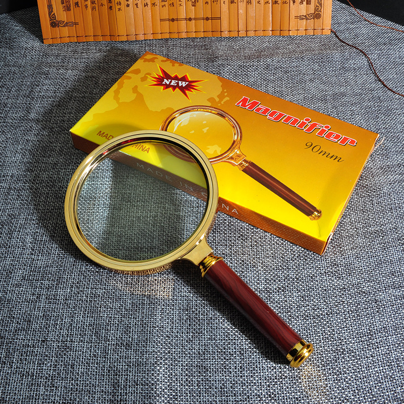 清便捷式倍放大镜60mm708090mm放大眼镜手柄圆形老人放大镜