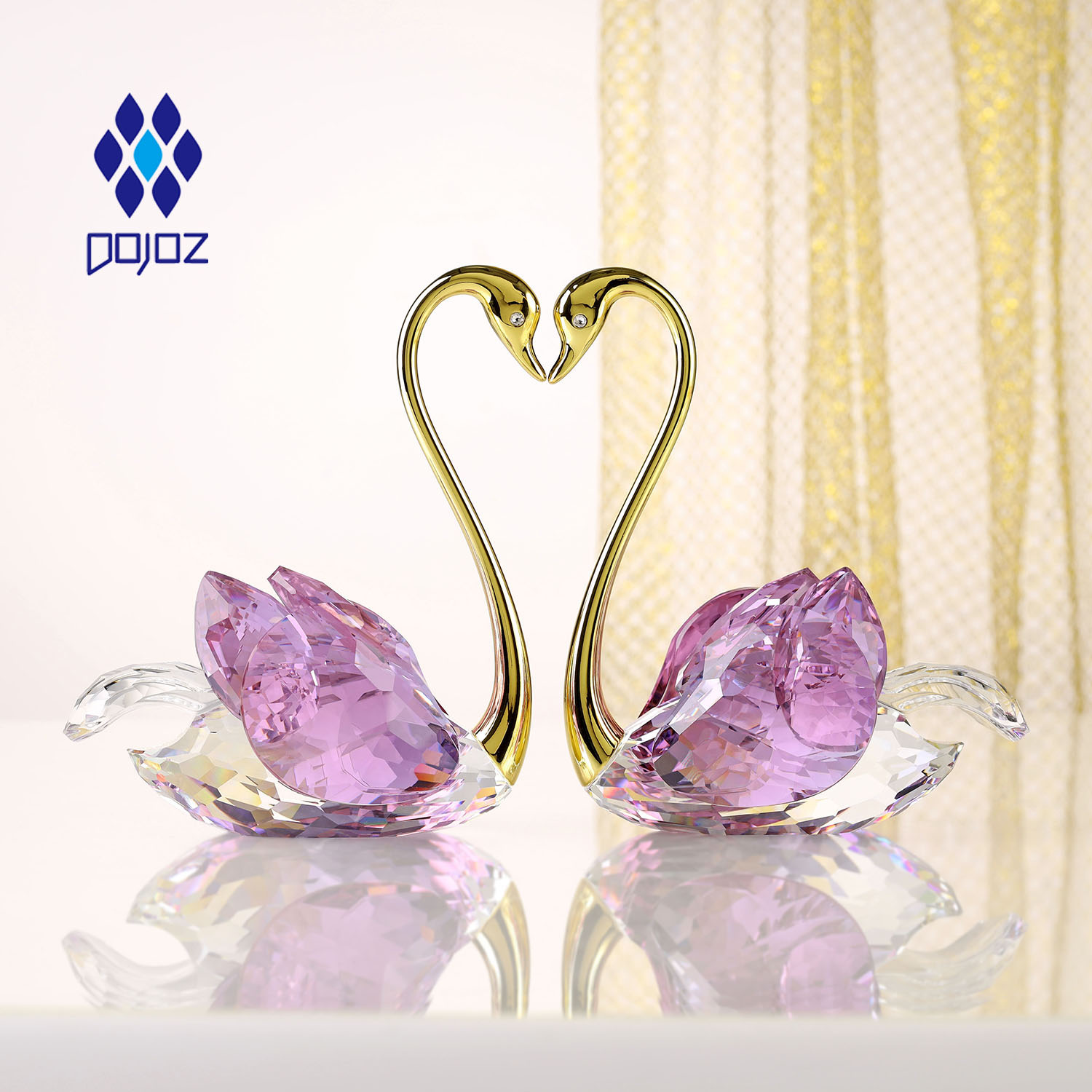 水晶天鹅家居摆件装饰品结婚礼物