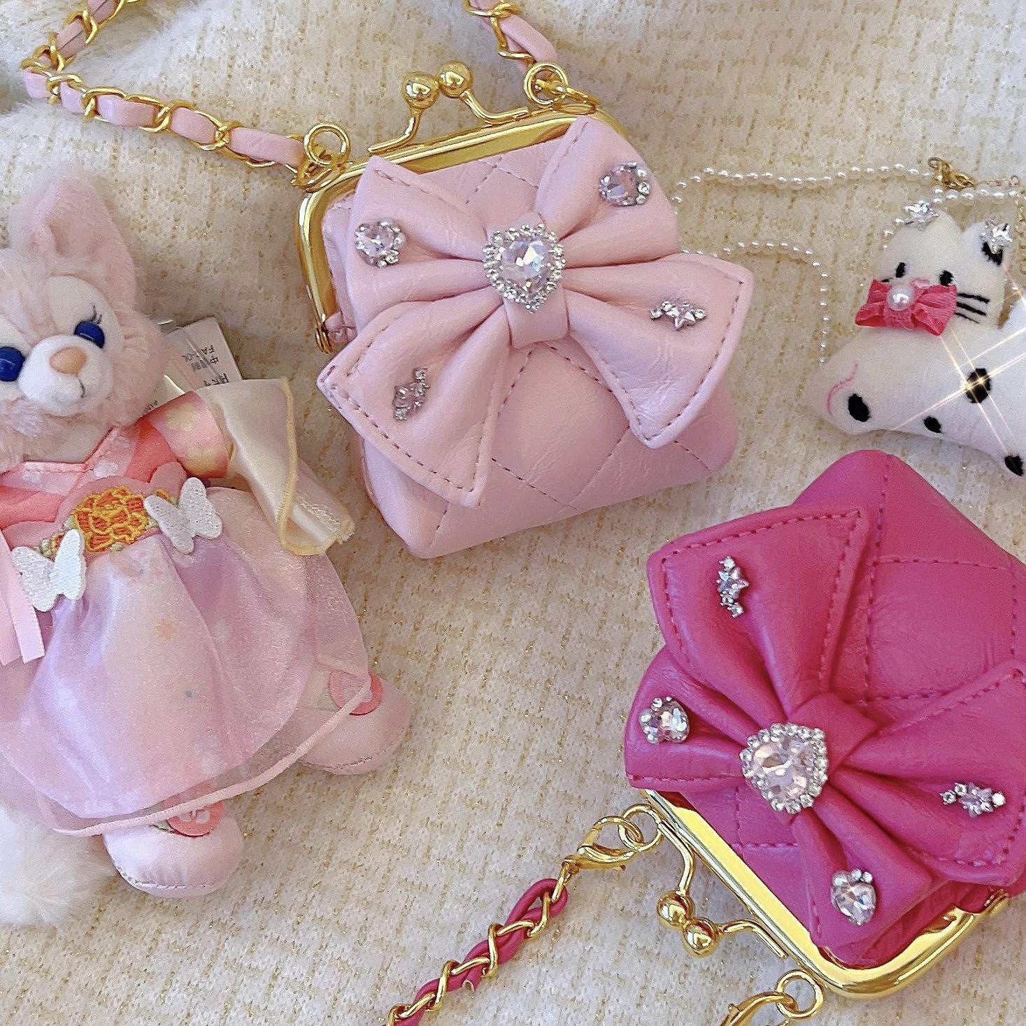 九月有梦/小香风蝴蝶结粉钻耳机包女友礼物闺蜜口金包可斜挎,箱包皮具/热销女包/男包,通用款女包,淘宝优惠券,粉丝福利购,淘宝优惠卷