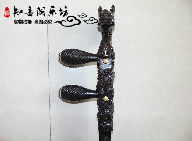 专业黑檀盘龙豫剧板胡杆/河北梆子板胡杆晋剧板胡杆配轴滑道腰码