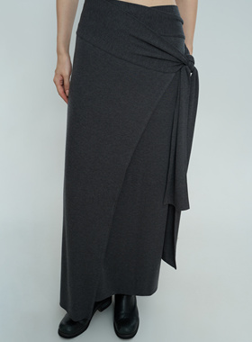 RUNERUHE胶囊系列独立设计师品牌设计师款一片式多穿系带中长裙