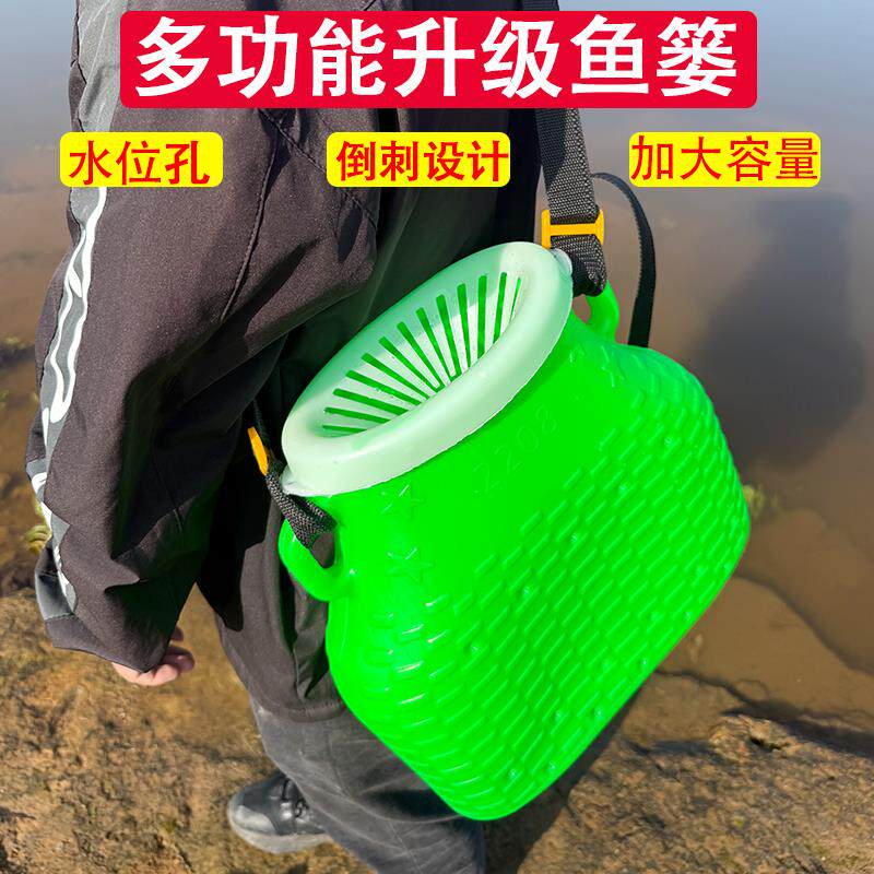加厚新款塑料鱼篓子户外赶海清仓抓黄鳝泥鳅龙虾渔获背小篓黄鳝夹