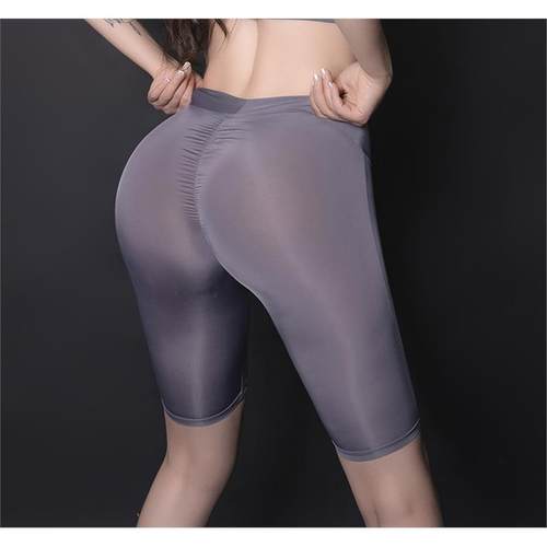 透明鲍鱼裤女蜜桃臀液体裤油亮丝滑健美裤显沟瑜伽裤鲍鱼线紧身裤