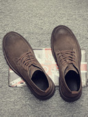 马丁靴男冬季 靴子 中帮工装 加绒高帮鞋 英伦风潮流真皮短靴百搭韩版