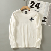 纯棉舒适水洗磨毛打底衫 香港代购 男 简约3D印花长袖 t恤男 春季 新款