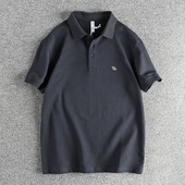 定织珠地网眼面料上班短袖 香港潮牌小鸟刺绣潮流休闲男士 polo衫