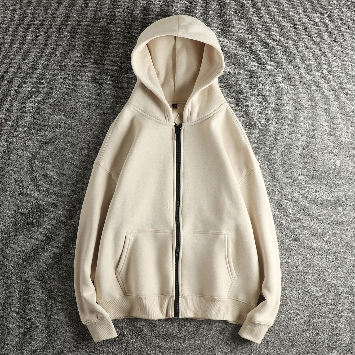 重磅加绒加厚美式复古连帽卫衣男