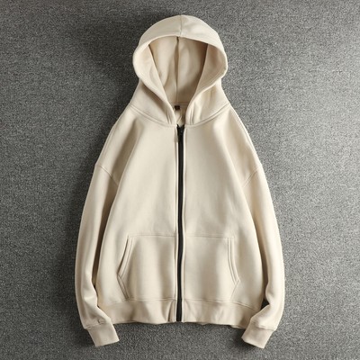 重磅加绒加厚美式复古连帽卫衣男