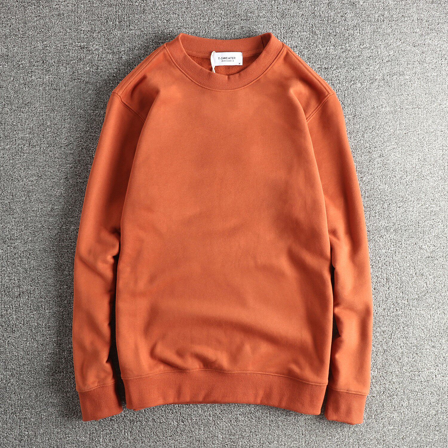 潮牌重磅毛圈绒加厚面料美式复古百搭纯色潮流秋冬新款套头卫衣男