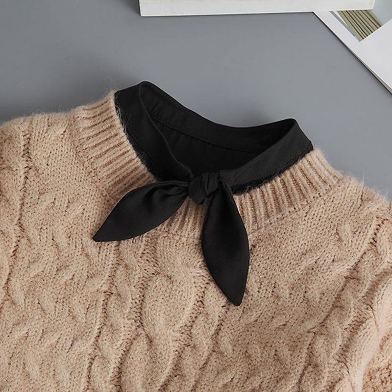 新款兔耳朵领假领子百搭衬衫女