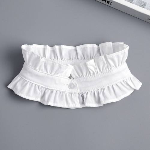 宫廷百褶纽扣单领配裙子假领子