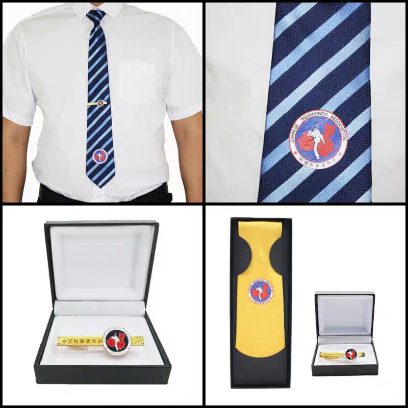 跆拳道考级比赛表演领带 中跆协领带 跆拳道晋级官裁判领带