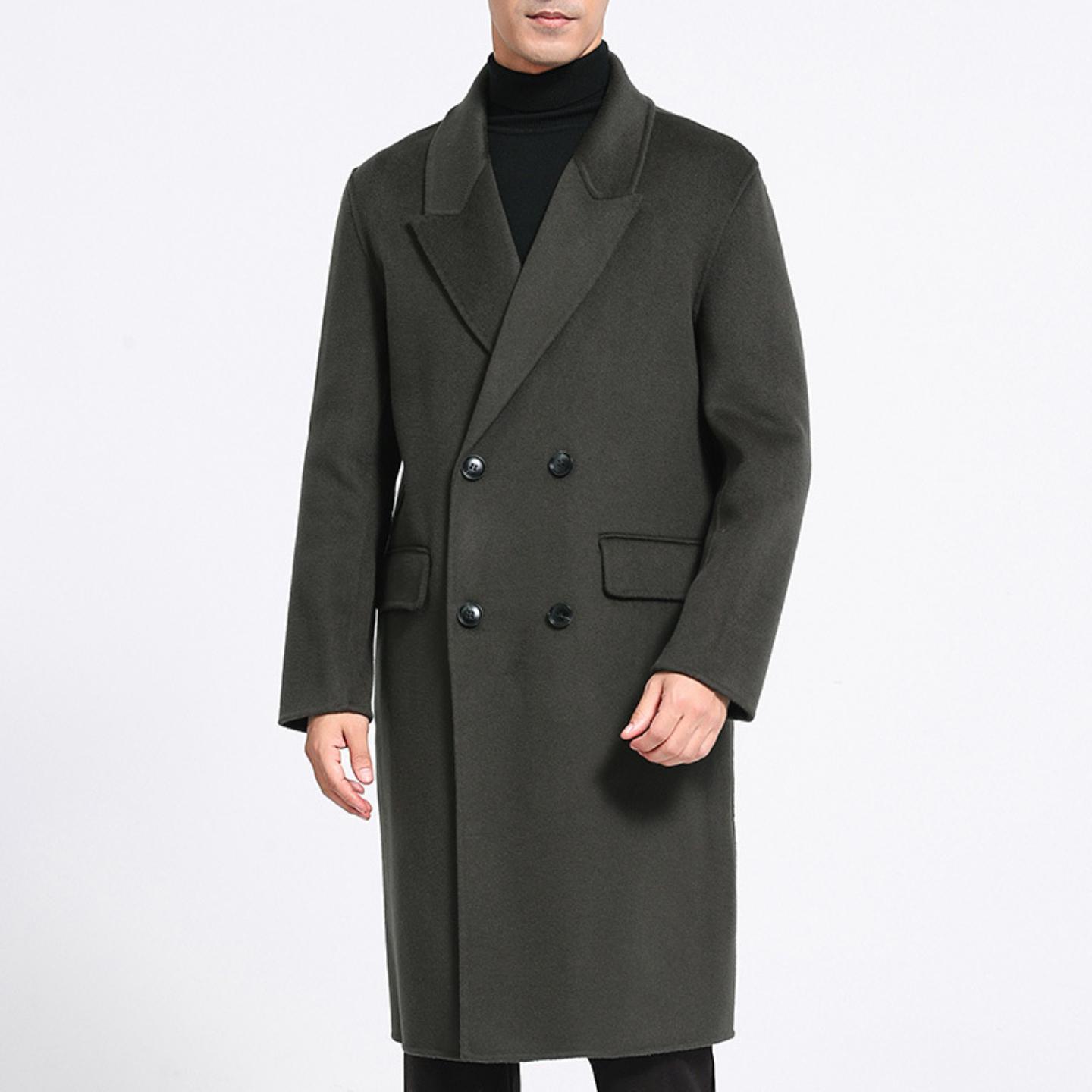 双面羊绒大衣男长款2026年秋冬加厚休闲毛呢风衣纯羊毛呢子外套男
