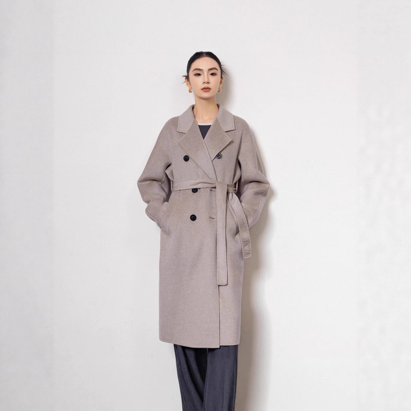 80110%山羊绒大衣女中长款高级感气质2026新款秋冬厚款毛呢外套