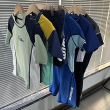 140-170中大童连体泳衣儿童男孩青少年连体平角训练速干游泳衣