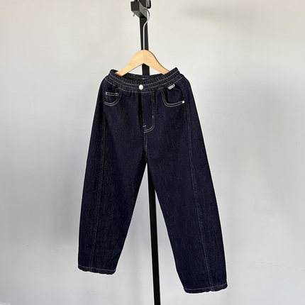 一等童品 130-170中大童加厚加绒男童牛仔裤冬装保暖学生长裤子