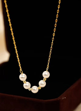 深圳旭佳999纯银珍珠项链女韩系ins小众轻奢高级感秋冬配饰百搭