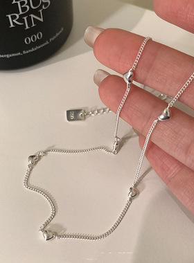 深圳旭佳S999纯银爱心项链女轻奢小众高级感手链女百搭手饰2024年