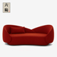 小户型客厅异形实木布艺三人沙发定制 现代简约hc28设计师家具整装