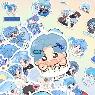 261张Q版梓渝贴纸ins可爱小鱼游点意思演唱会极速小鱼diy应援贴画