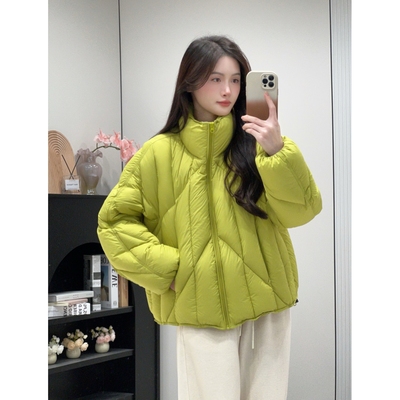 欧货潮流新品中性休闲立领羽绒服女宽松2025冬季95白鸭绒外套加厚