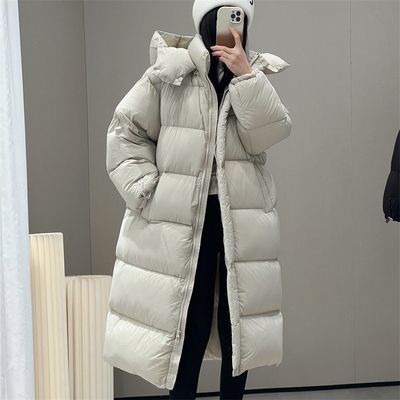 简约泡芙大被子羽绒服女长款过膝