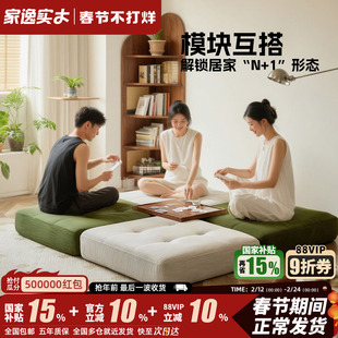 家逸懒人沙发可躺可睡摆烂椅榻榻米客厅豆腐块单人沙发小户型躺椅