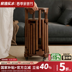 实木圆凳子备用六合一叠叠乐家用可叠放组合凳客厅吃饭凳子餐桌椅