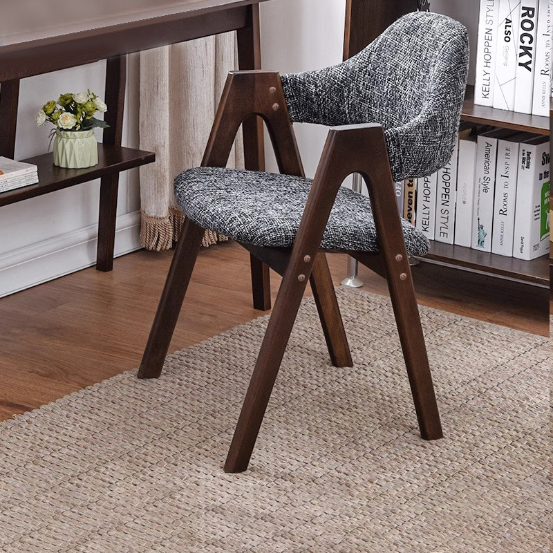 家逸实木北欧餐椅餐桌凳子靠背电脑椅书桌家用办公简约现代木椅子