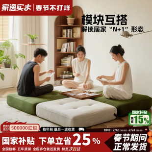 家逸懒人沙发可躺可睡摆烂椅榻榻米客厅豆腐块单人沙发小户型躺椅