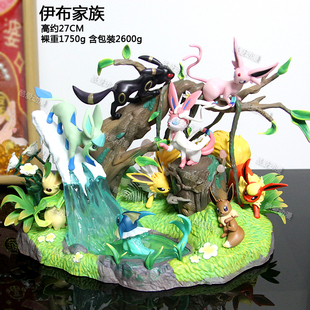 【实拍】宠物小精灵动漫周边神奇宝贝伊布家族手办模型gk雕像礼物