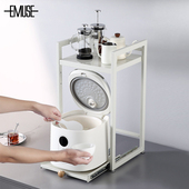 微波炉置物架厨房多功能电饭煲烤箱空气炸锅家用可抽拉多层收纳架