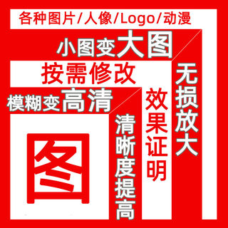 图片模糊变清晰无损放大人像/logo/动漫高清修复ps图片处理修改