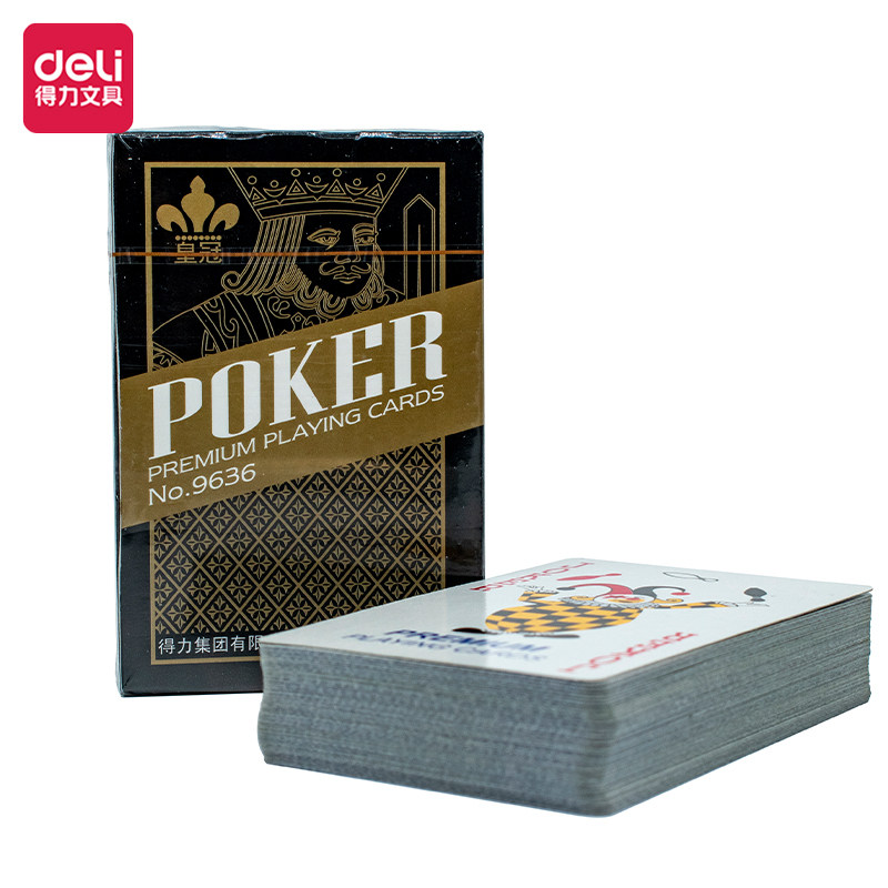 得力皇冠扑克牌桥牌休闲耐用魔术道具桌牌聚会娱乐斗地主纸牌正品