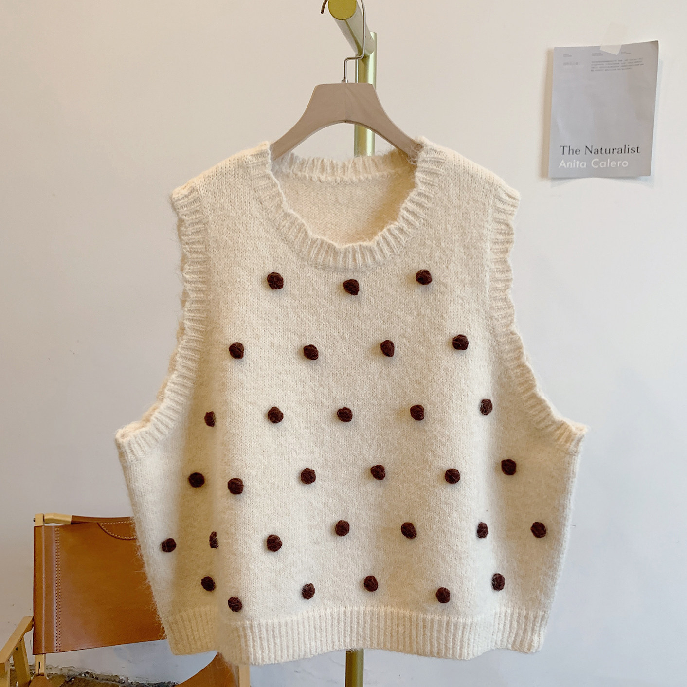 珍珠奶茶C5562毛球圆领针织马甲,女装/女士精品,马夹,淘宝优惠券,粉丝福利购,淘宝优惠卷