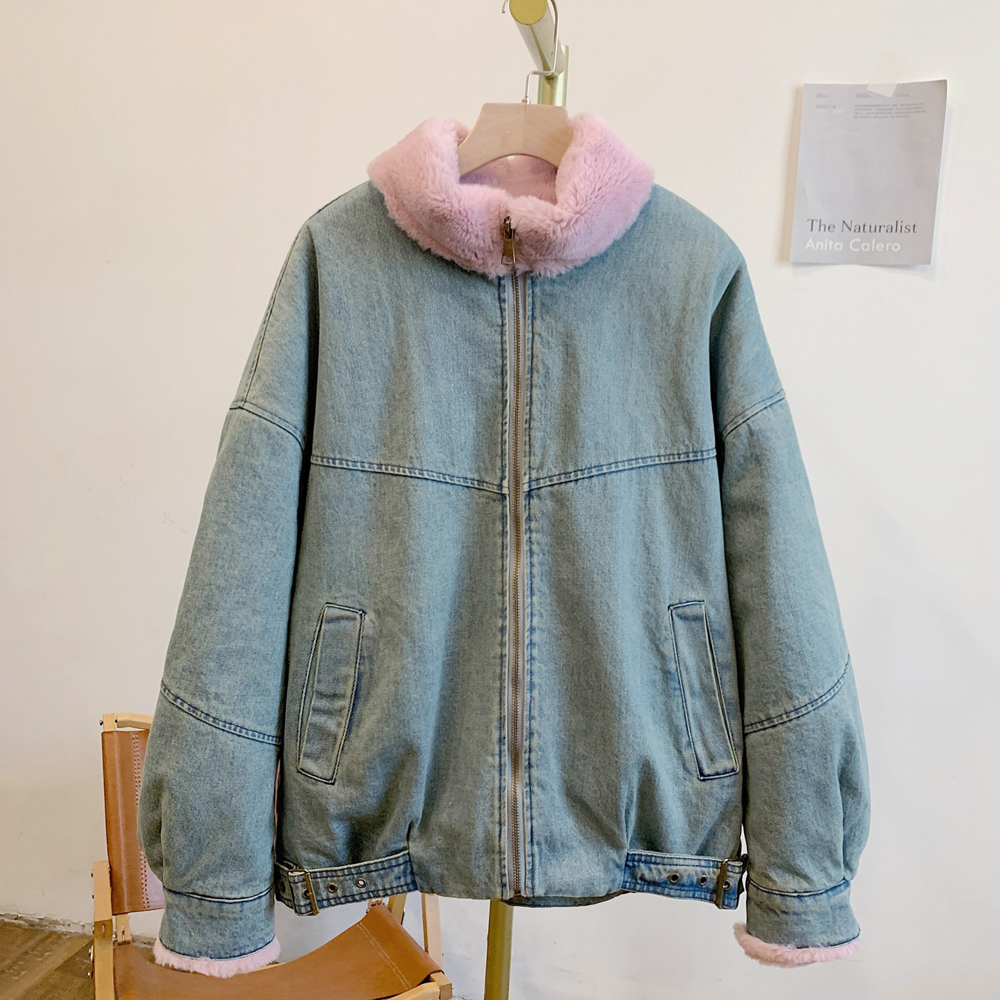 Y4139夹棉毛绒拼接立领牛仔外套,女装/女士精品,棉衣/棉服,淘宝优惠券,粉丝福利购,淘宝优惠卷