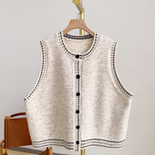 C5686圆领针织开衫 马甲