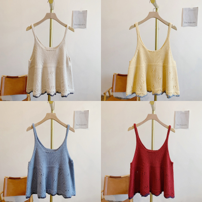 C5632镂空针织圆领针织马甲