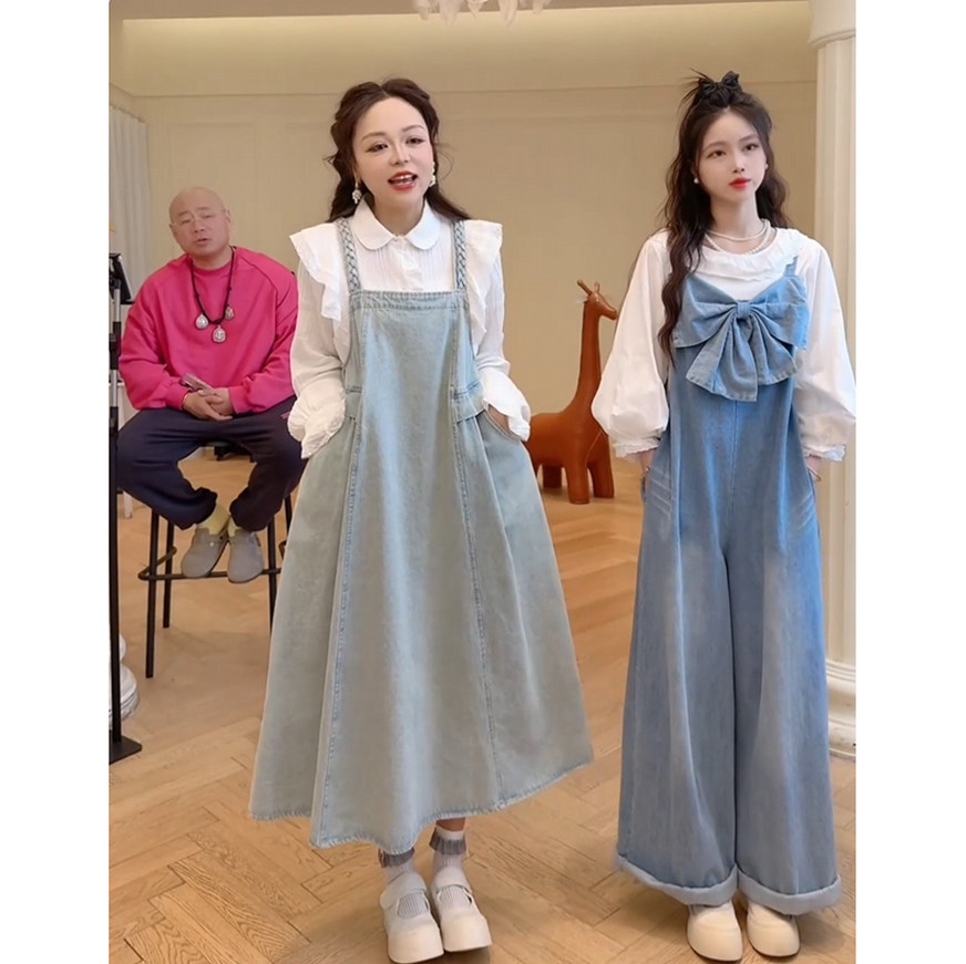 背带裙女小个子温柔韩系风2026新款可爱麻花牛仔背带裙
