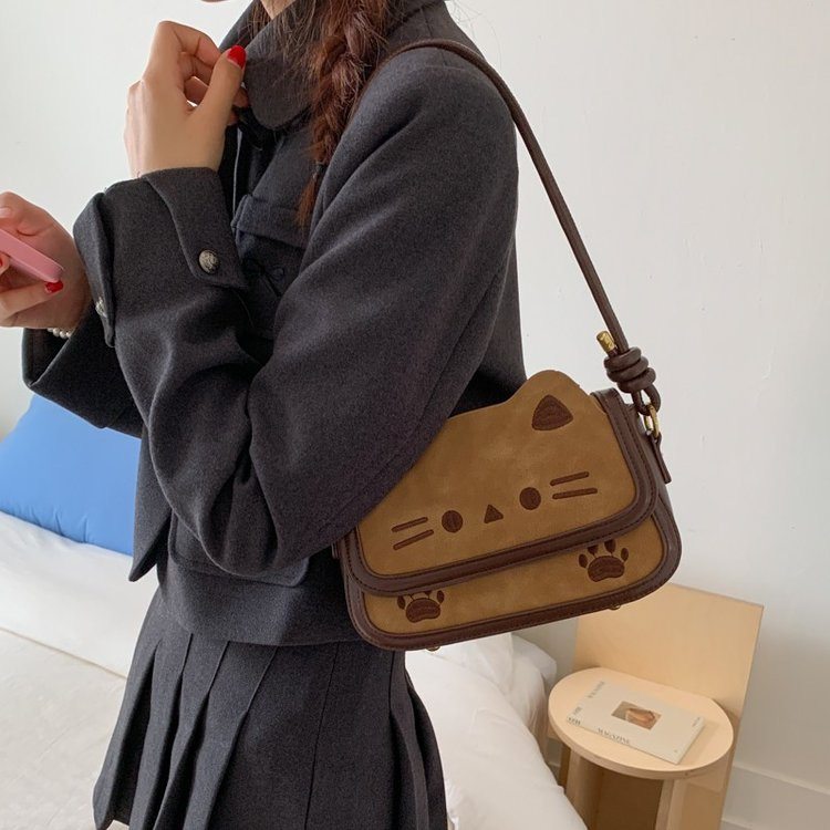 C5067刺绣小猫百搭两用单肩包斜挎包,箱包皮具/热销女包/男包,单肩包,淘宝优惠券,粉丝福利购,淘宝优惠卷