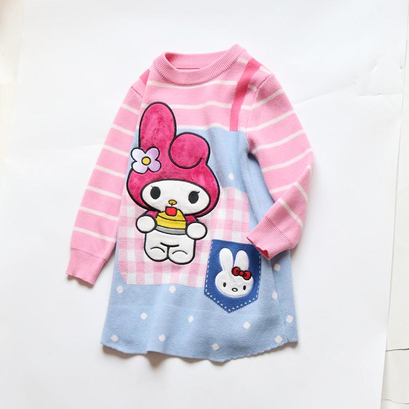 女童美乐蒂毛衣裙2024秋冬新款