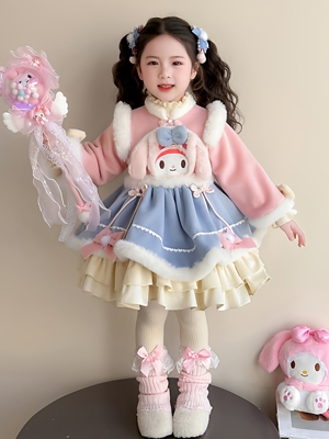 2025女童冬装连衣裙洋气加绒加厚美乐蒂洛丽塔公主裙儿童洛丽塔裙