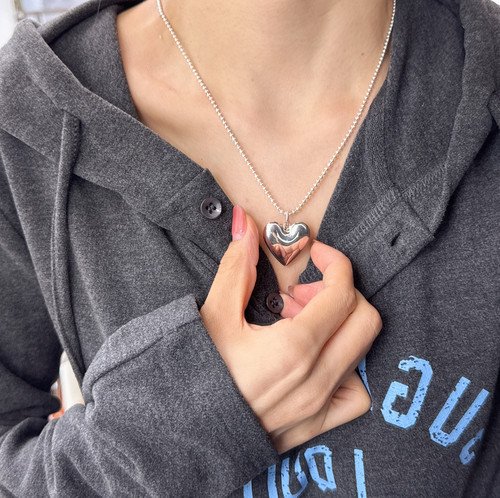 s925纯银爱心吊坠项链女简约百搭小众设计气质高级感桃心锁骨链潮
