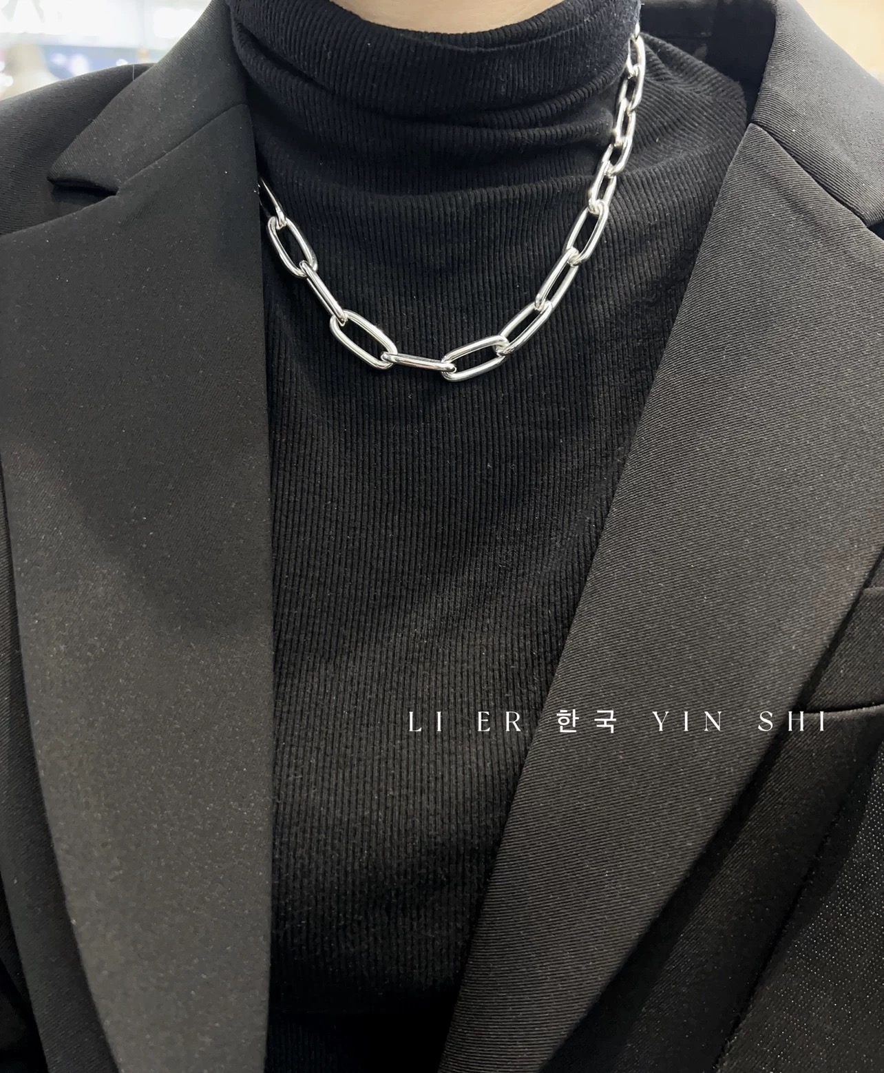 欧货订单孤品特价不退换 S925通体纯银重工粗链条项链男女ins嘻哈