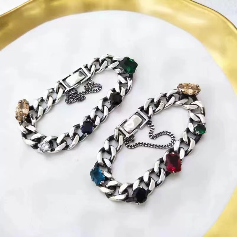 彩色宝石水晶s925纯银重工