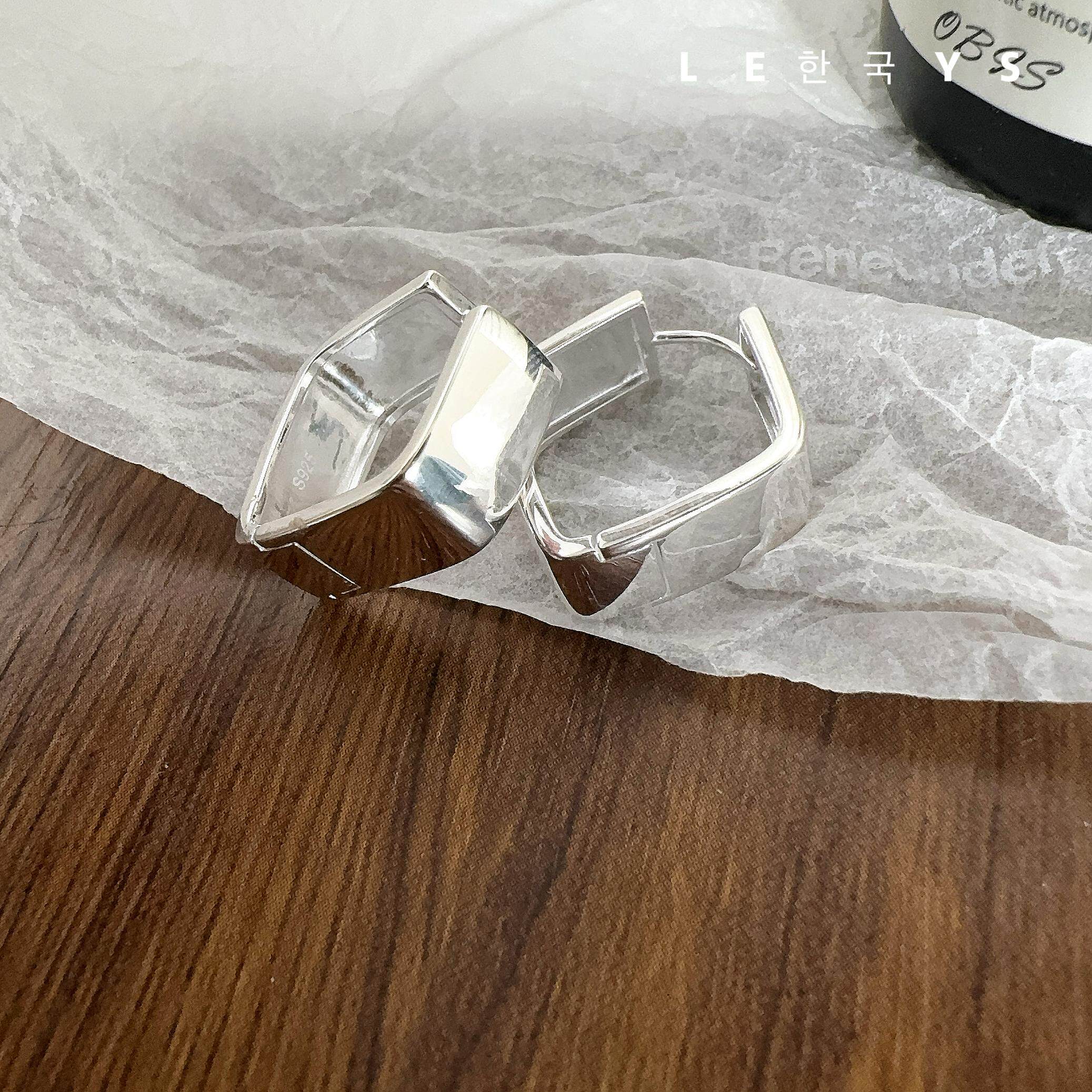 极简方形金属冷淡风耳环